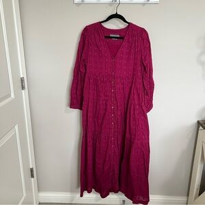 Women’s Anthropologie Long Sleeve Boho Button Front Dress - Size Small